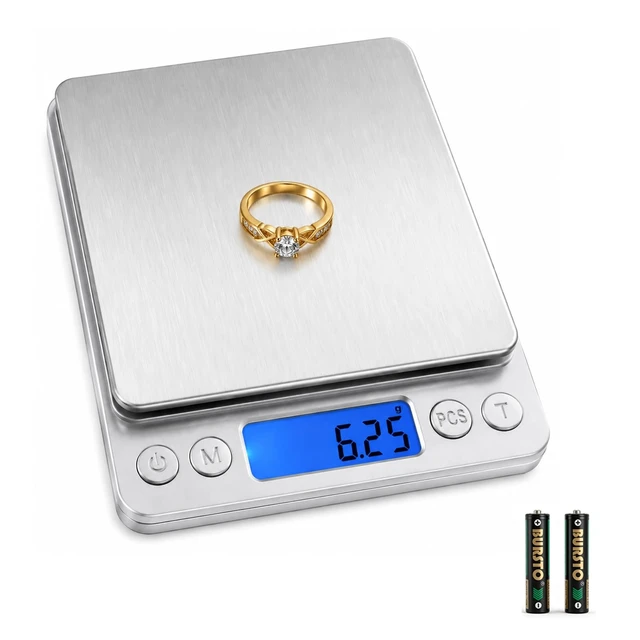 Alt view image 8 of 14 - 500g x 0.01g High Precision Jewelry Scale, Digital Gold Gram Scale | Coin Scale with Stainless Steel Platform Backlit LCD & Tare Function, Portable Pocket Scale for Jewelry, Coins, Gold, Silver