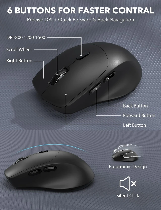 Alt view image 13 of 14 - Wireless Keyboard and Mouse Combo - Full-Sized, Ergonomic Wrist Rest