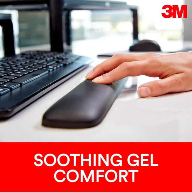Alt view image 10 of 14 - Gel Wrist Rest for Keyboards, Soothing 3M Gel Technology and Satin Smooth Cover for All Day Comfort and Support, Durable and Easy to Clean, 19", Black (WR85B)