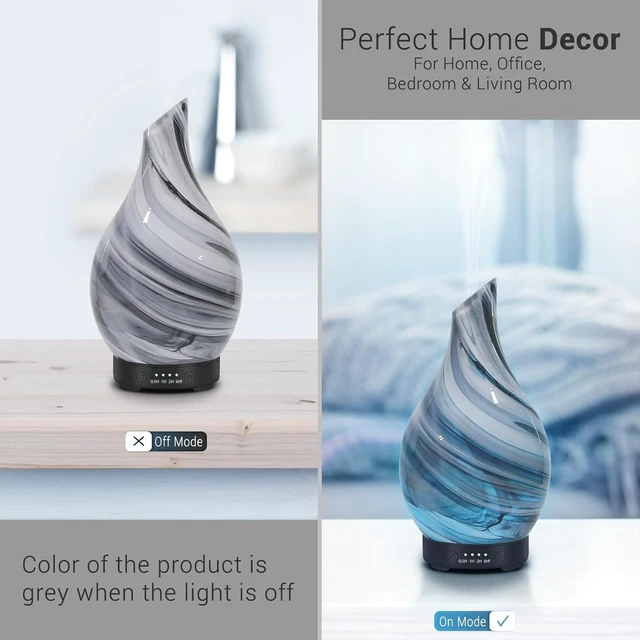 Alt view image 9 of 14 - Essential Oil Diffuser for Home Fragrance & Aromatherapy 150ml | Waterless Auto-Off, 4 Timer Setting, 7 Colors Night Light, Quiet Glass Diffuser for Bedroom,Living Room, Gifts for Women