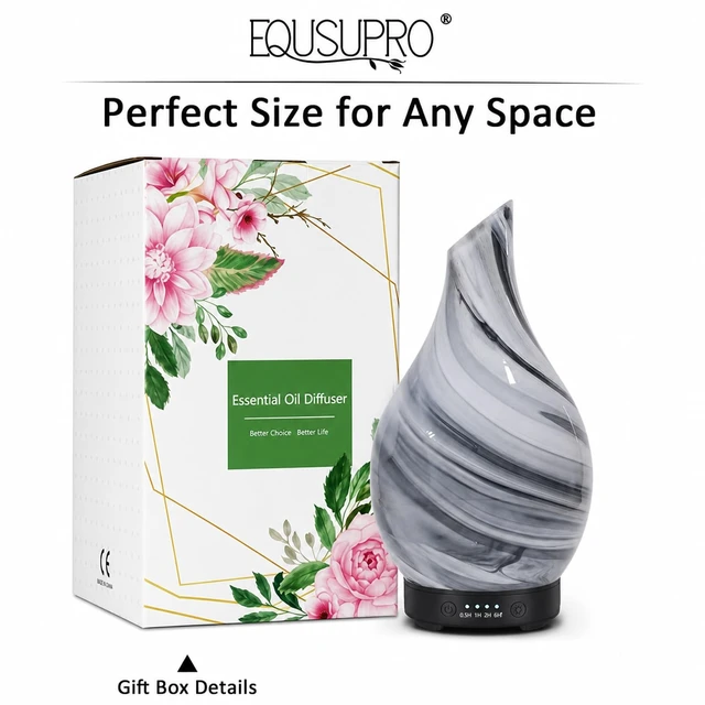 Alt view image 13 of 14 - Essential Oil Diffuser for Home Fragrance & Aromatherapy 150ml | Waterless Auto-Off, 4 Timer Setting, 7 Colors Night Light, Quiet Glass Diffuser for Bedroom,Living Room, Gifts for Women