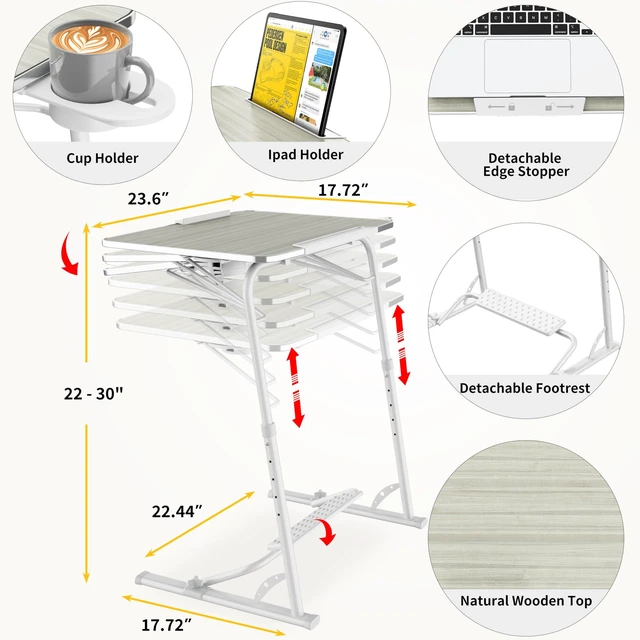 Alt view image 9 of 14 - Upgraded Folding TV Tray Table, Sturdy Couch & Dinner Laptop Table
