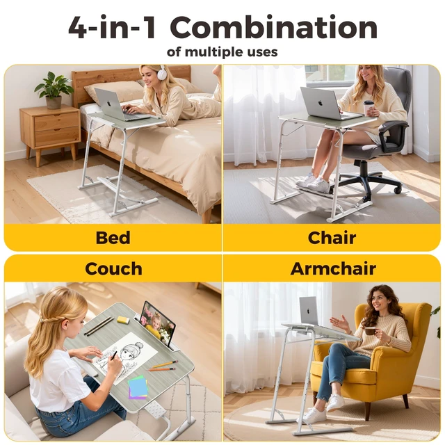 Alt view image 11 of 14 - Upgraded Folding TV Tray Table, Sturdy Couch & Dinner Laptop Table