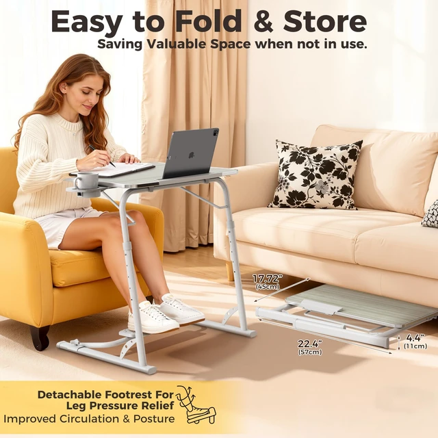 Alt view image 13 of 14 - Upgraded Folding TV Tray Table, Sturdy Couch & Dinner Laptop Table