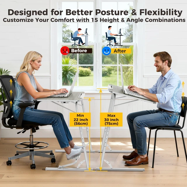 Alt view image 12 of 14 - Upgraded Folding TV Tray Table, Sturdy Couch & Dinner Laptop Table
