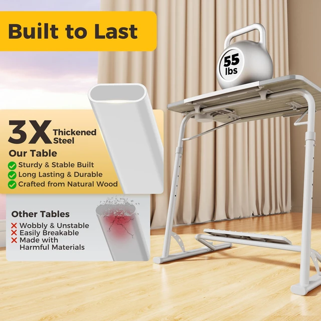 Alt view image 14 of 14 - Upgraded Folding TV Tray Table, Sturdy Couch & Dinner Laptop Table