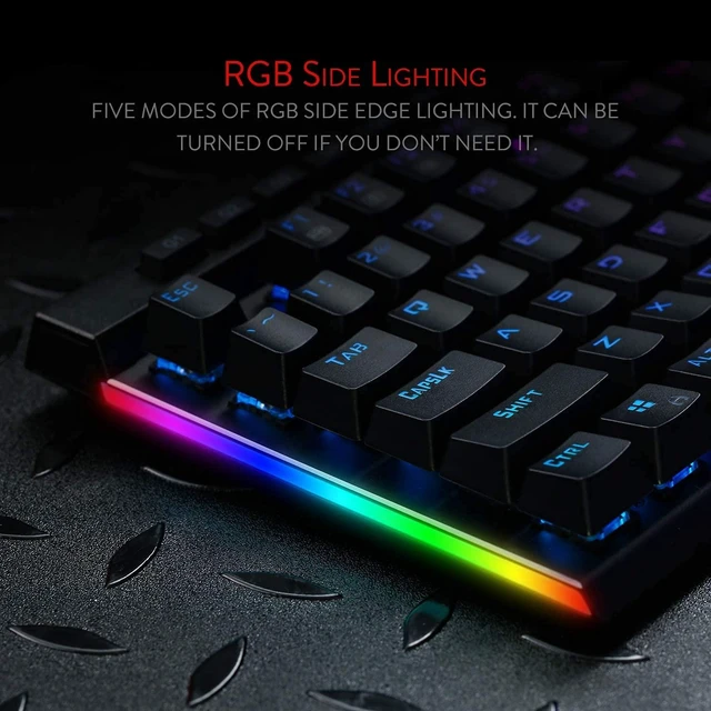 Alt view image 13 of 14 - Wired RGB Mechanical Gaming Keyboard, Macro Key & Media Wheel