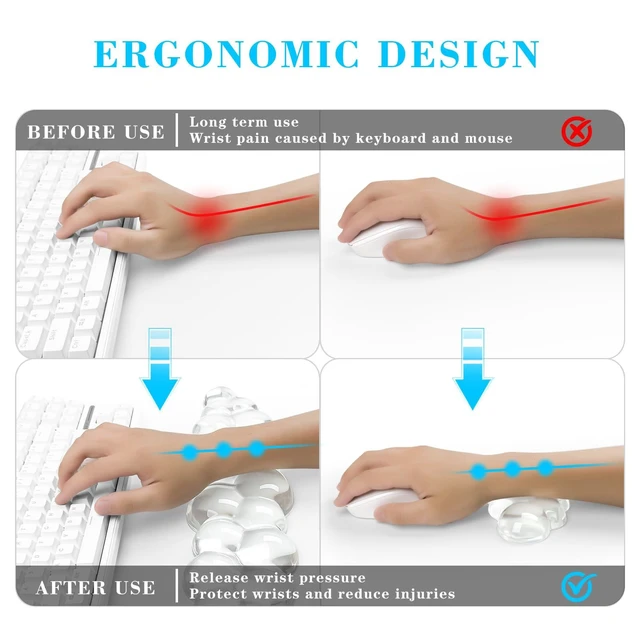 Alt view image 9 of 14 - Gel Cloud Keyboard and Mouse Wrist Rest, Cute Wrist Support and Arm Support Keyboard Rest for Keyboard and Mouse Typing Pain ReliefSuitable for Office/Computer/Laptop/GamingWhite
