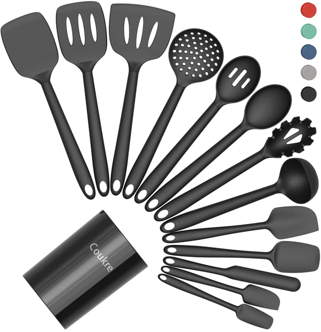 Alt view image 7 of 12 - Silicone Kitchen Cooking Utensils Set, Heat Resistant, 14-Piece