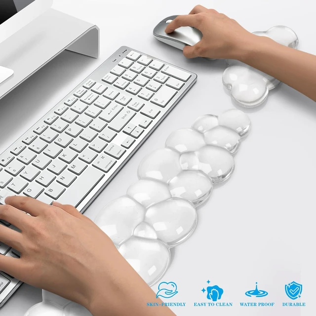 Alt view image 13 of 14 - Gel Cloud Keyboard and Mouse Wrist Rest, Cute Wrist Support and Arm Support Keyboard Rest for Keyboard and Mouse Typing Pain ReliefSuitable for Office/Computer/Laptop/GamingWhite