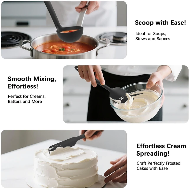 Alt view image 10 of 12 - Silicone Kitchen Cooking Utensils Set, Heat Resistant, 14-Piece