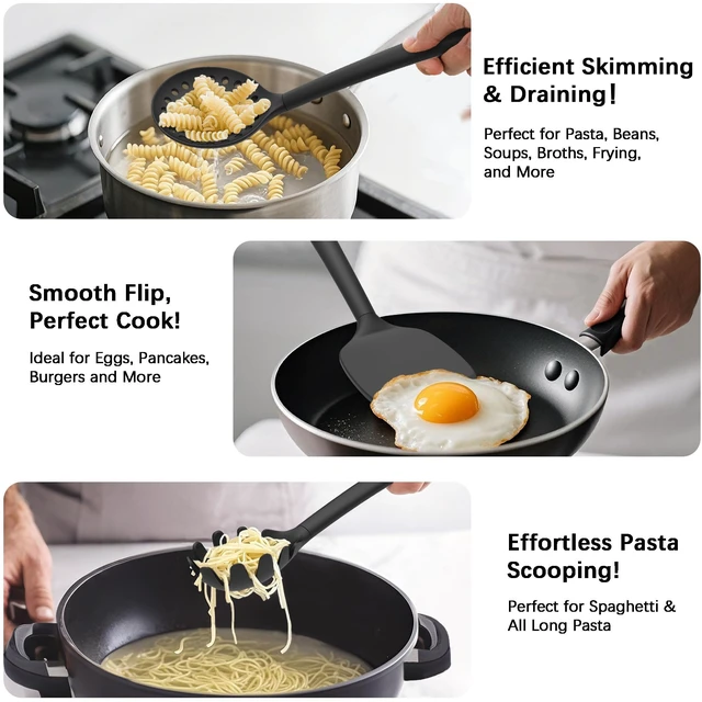 Alt view image 9 of 12 - Silicone Kitchen Cooking Utensils Set, Heat Resistant, 14-Piece