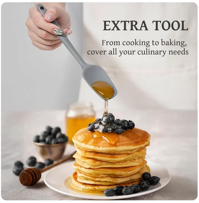 Alt view image 13 of 14 - Silicone Kitchen Utensils Set, Dishwasher Safe Kitchen Cooking Utensils Set, 446°F Spatulas Silicone Heat Resistant, Non Toxic Silicone Utensils Set With Two-Tone Grip Handles, Gray