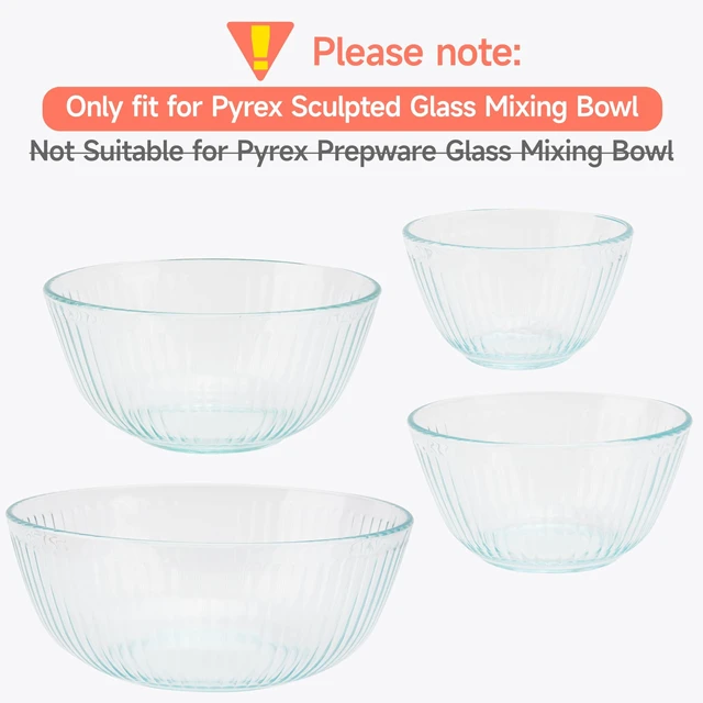 Alt view image 10 of 14 - Silicone Lids for Pyrex Sculpted Glass Mixing Bowls - Assorted Sizes Fit with 7401-S 3-cup, 7402-S 6-cup, 7403-S 10-cup, & 7404-S 4.5-Quart, Dishwasher & Microwave Safe (Lids Only)
