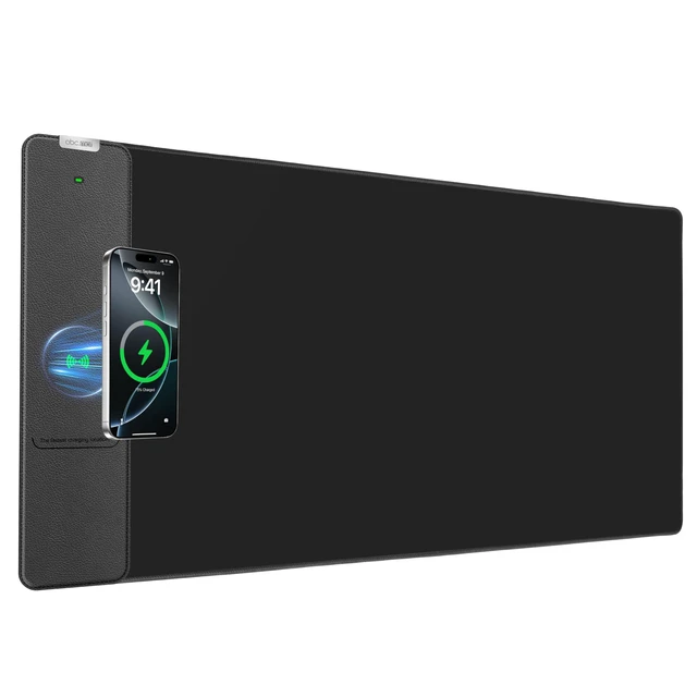 Alt view image 8 of 14 - Wireless Charging Mouse Pad, 31.5"x15.8" Large Desk Mat, Smooth Glide