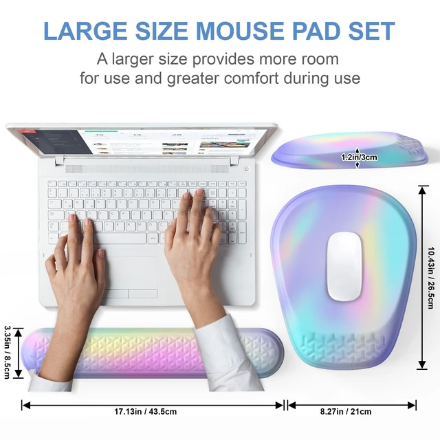 Alt view image 12 of 14 - Ergonomic Mouse Pad with Wrist Rest, Memory Foam Support for Office