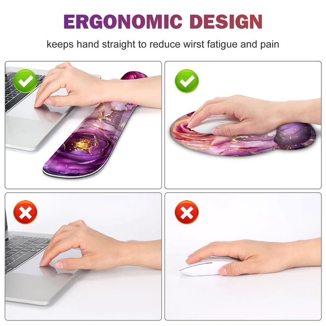 Alt view image 10 of 14 - Gaming Mouse Pad Large Desk Mat, Cute Purple Marble Rose Desk Pad Protector
