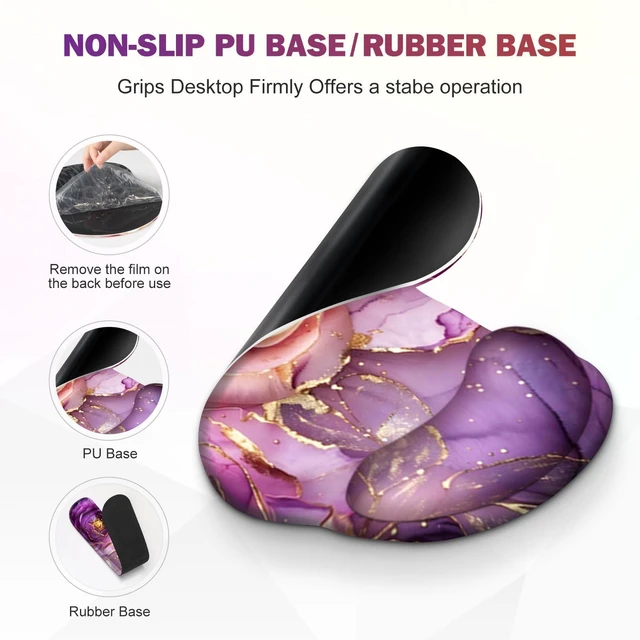Alt view image 13 of 14 - Gaming Mouse Pad Large Desk Mat, Cute Purple Marble Rose Desk Pad Protector