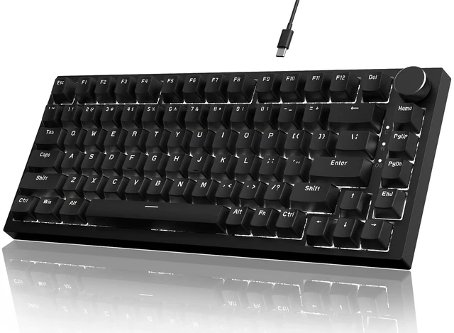 Alt view image 8 of 14 - Mechanical Gaming Keyboard 75% Wired TKL Hot Swappable-Black