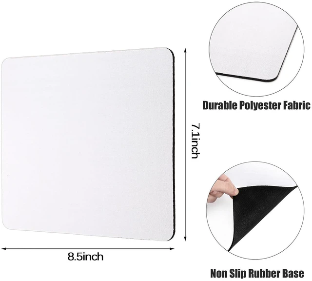 Alt view image 9 of 14 - Sublimation Mouse Pad Blanks, Heat Press Printing Crafts Mousepads 3mm Thick DIY Custom Mouse Pads Anti-Slip Rubber Mouse Mat for Office Laptop Computer Gaming