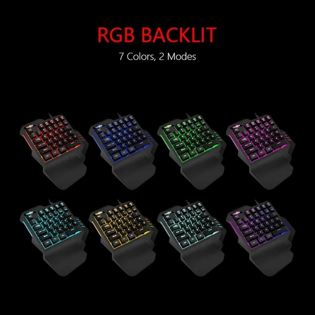 Alt view image 9 of 14 - One Handed Gaming Keyboard RGB Backlit 35 Keys Portable Mini Gaming Keypad Ergonomic Game Controller for PC Gamer