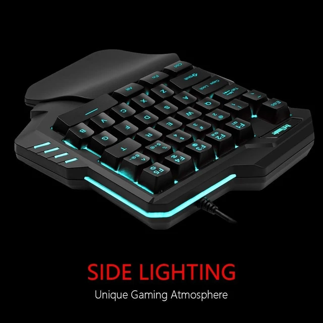 Alt view image 10 of 14 - One Handed Gaming Keyboard RGB Backlit 35 Keys Portable Mini Gaming Keypad Ergonomic Game Controller for PC Gamer