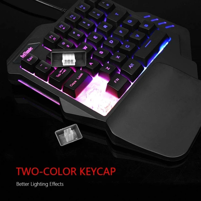 Alt view image 13 of 14 - One Handed Gaming Keyboard RGB Backlit 35 Keys Portable Mini Gaming Keypad Ergonomic Game Controller for PC Gamer