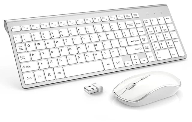 Alt view image 8 of 14 - Wireless Keyboard Mouse, 2.4G Compact and Ultra Slim Wireless Keyboard and Mouse for Windows, Computer, Desktop, PC, Laptop-Sliver