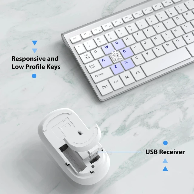 Alt view image 11 of 14 - Wireless Keyboard Mouse, 2.4G Compact and Ultra Slim Wireless Keyboard and Mouse for Windows, Computer, Desktop, PC, Laptop-Sliver