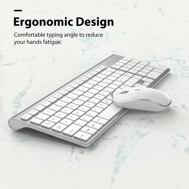 Alt view image 10 of 14 - Wireless Keyboard Mouse, 2.4G Compact and Ultra Slim Wireless Keyboard and Mouse for Windows, Computer, Desktop, PC, Laptop-Sliver