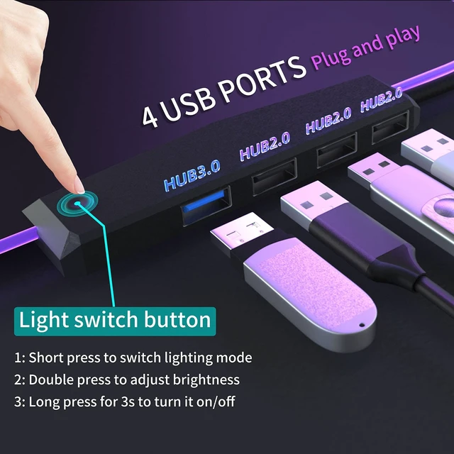 Alt view image 10 of 14 - RGB Large Gaming Mouse Pad with 4Port USB Hub and 13Lighting Modes, Computer Keyboard Mouse Pad, Oversize Anti-Slip Rubber Base Mouse Mat for Computer PC Games (31.5 x 11.81 in Black,0.15in Thick)