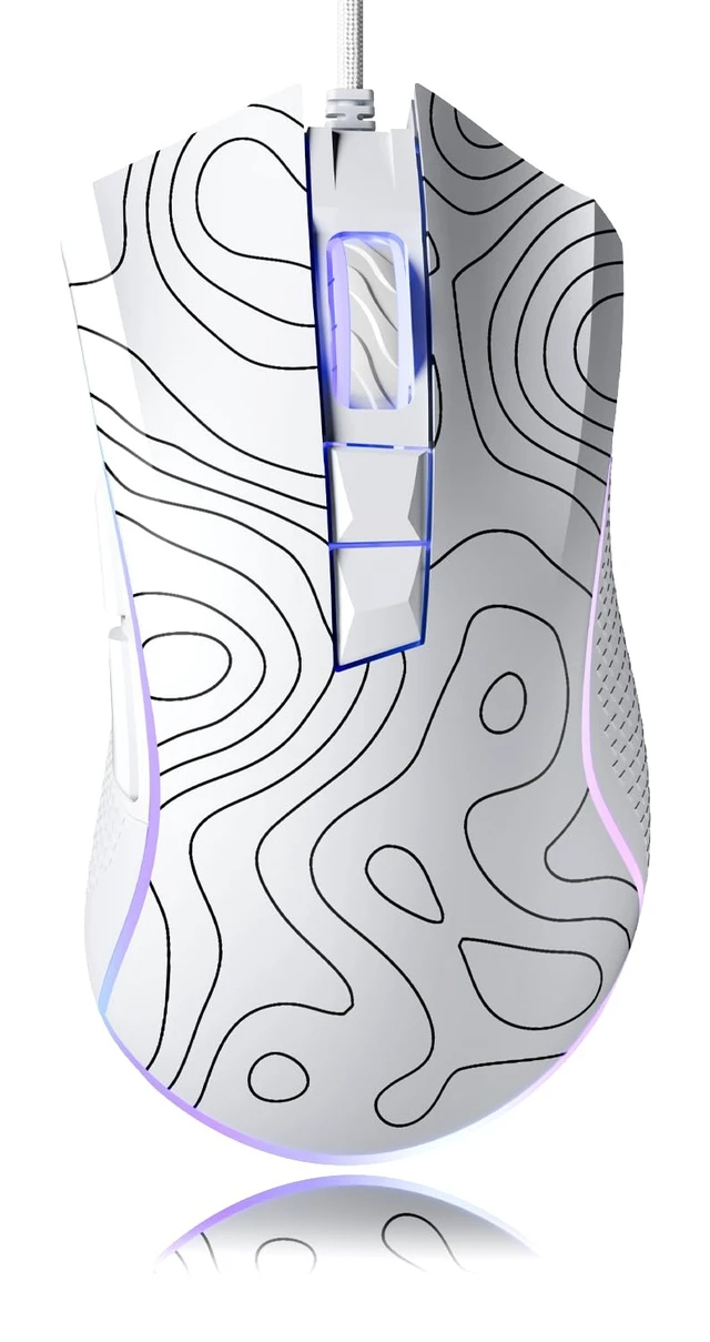 Alt view image 7 of 12 - Wired Gaming Mouse, 12000 DPI RGB Gaming Mouse with 12 Backlit Modes & 7 Macro Buttons, PC Gaming Mice Support DIY Keybinding, Mouse Gamer Computer Mouse for Laptop PC Mac Windows,Topographic