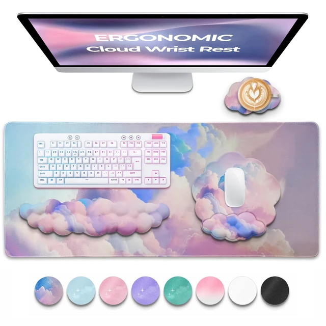 Alt view image 8 of 14 - Premium Quality Cloud Wrist Rest Keyboard, Mouse Pad, Wrist Rest Pad, Wrist Rest for Computer Keyboard, Cloud Drink Coaster and Mouse Pad