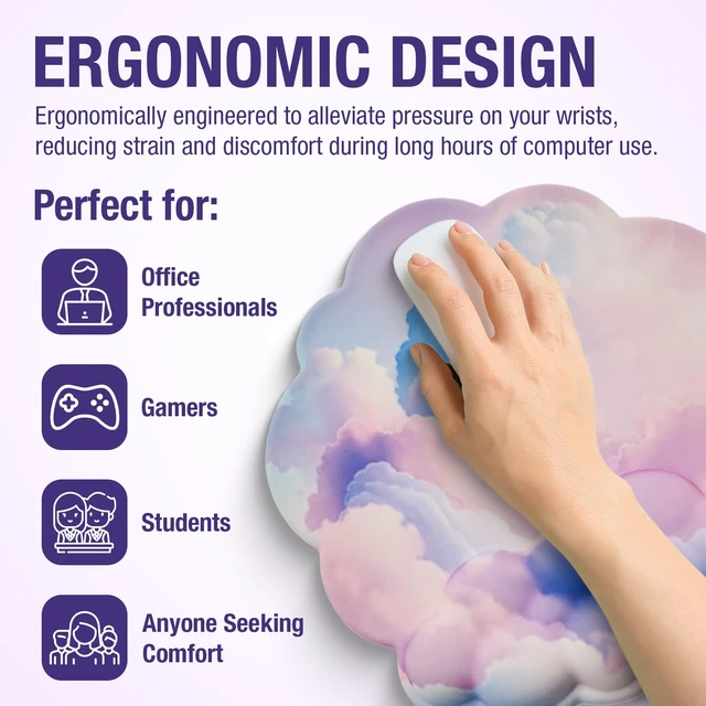 Alt view image 13 of 14 - Premium Quality Cloud Wrist Rest Keyboard, Mouse Pad, Wrist Rest Pad, Wrist Rest for Computer Keyboard, Cloud Drink Coaster and Mouse Pad