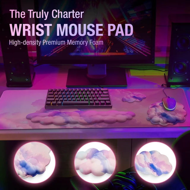 Alt view image 10 of 14 - Premium Quality Cloud Wrist Rest Keyboard, Mouse Pad, Wrist Rest Pad, Wrist Rest for Computer Keyboard, Cloud Drink Coaster and Mouse Pad