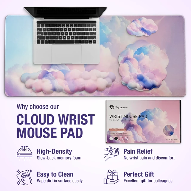 Alt view image 11 of 14 - Premium Quality Cloud Wrist Rest Keyboard, Mouse Pad, Wrist Rest Pad, Wrist Rest for Computer Keyboard, Cloud Drink Coaster and Mouse Pad