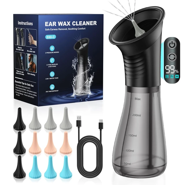 Alt view image 8 of 14 - Upgraded Ear Wax Removal with One-Piece Waste Tank, Electric Ear Cleaner | Safe & Effective Electric Ear Cleaning, IPX7, 5000mAh, 12 Tips, 3 Pressure Modes