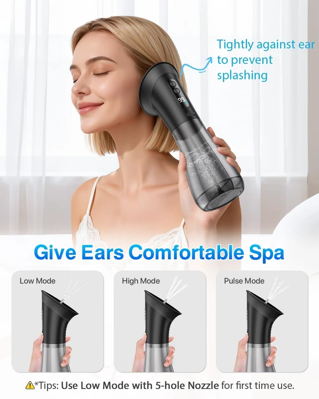 Alt view image 10 of 14 - Upgraded Ear Wax Removal with One-Piece Waste Tank, Electric Ear Cleaner | Safe & Effective Electric Ear Cleaning, IPX7, 5000mAh, 12 Tips, 3 Pressure Modes