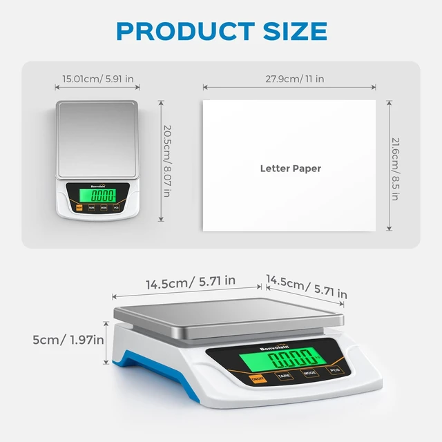 Alt view image 13 of 14 - Digital Gram Scale 6000g x 0.1g Lab Scale with 6 Units | Precision Balance with Tare, Counting, Dual Power (Adapter + AA Batteries), Adjustable Auto-Off for Lab, Jewelry, Parts