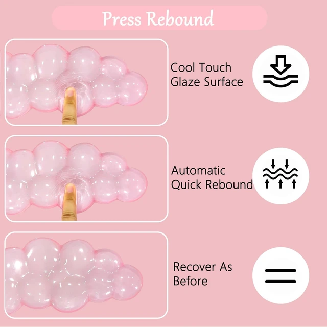 Alt view image 10 of 14 - Acrylic Computer Keyboard Stand with Gel Cloud Wrist Rest Keyboard Riser with Comfortable Clear Silicone Mouse Wrist Pad Ergonomic Tilted Transparent Keyboard Holder for Desktop Office Hot Pink