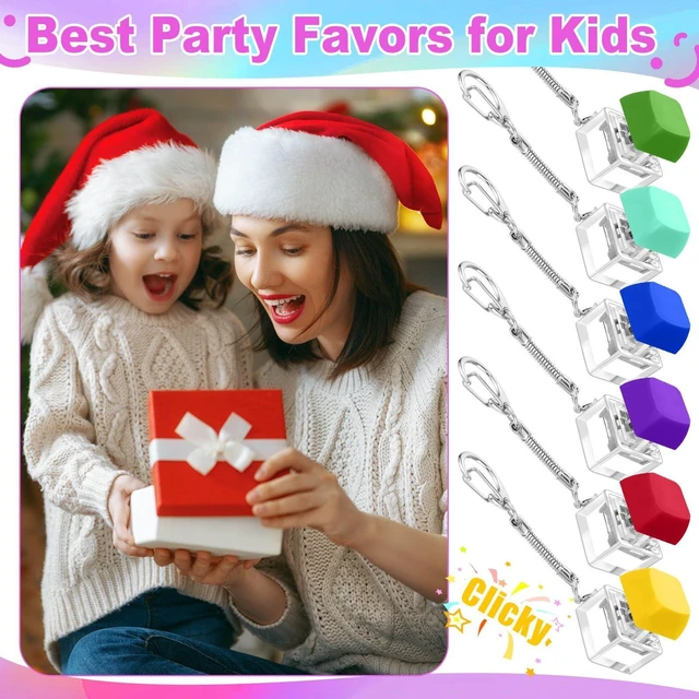 Alt view image 12 of 12 - Keyboard Fidget Toy Fidget Clicker Keyboard Keychain Decompression Relief Toys Button Stress Relief Gifts for Adults Kids Pass the Time (Vibrant Color,60 Pcs)
