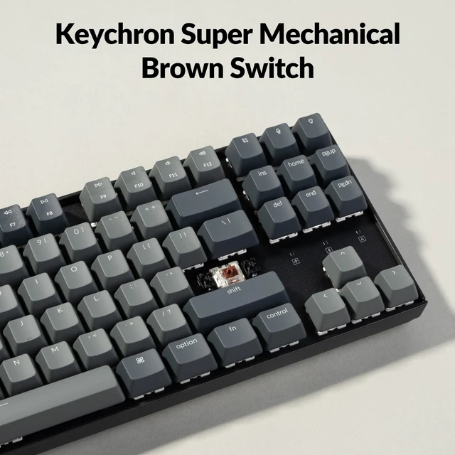 Alt view image 12 of 14 - Tenkeyless Wireless Mechanical Keyboard for Mac, White Backlight, Bluetooth, Multitasking, Type-C Wired Gaming Keyboard for Windows with Brown Switch