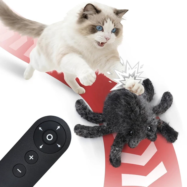 Alt view image 7 of 12 - Cat Toys Interactive Remote Control Cat Toy Horror Spider Moving Cat Toy 2 Modes Interactive Cat Toys for Indoor Cats with 3 Speeds