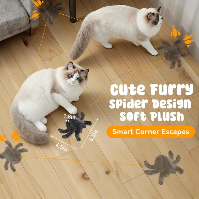 Alt view image 10 of 12 - Cat Toys Interactive Remote Control Cat Toy Horror Spider Moving Cat Toy 2 Modes Interactive Cat Toys for Indoor Cats with 3 Speeds