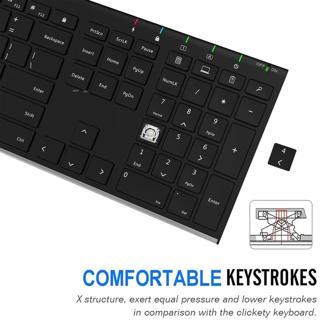Alt view image 11 of 14 - 2.4G USB Wireless Keyboard Full Size Keyboard for Computer/PC/Laptop
