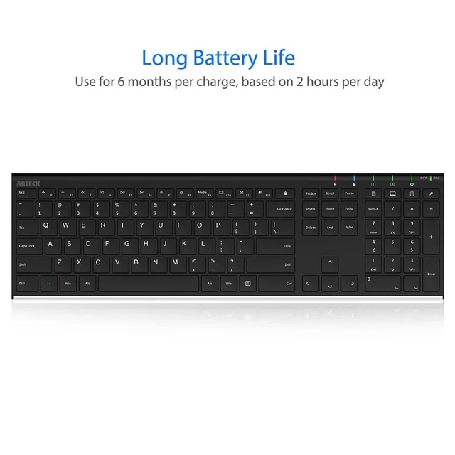 Alt view image 12 of 14 - 2.4G USB Wireless Keyboard Full Size Keyboard for Computer/PC/Laptop