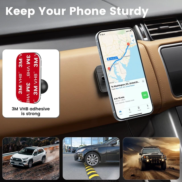 Alt view image 10 of 14 - for MagSafe Car Mount Charger iPhone Wireless Car Charger, Stick on Dashboard Magnetic Phone Holder Mount for iPhone 17 Pro Max 16 15 14 Series, 15W Fast Charging, Aluminum Shell