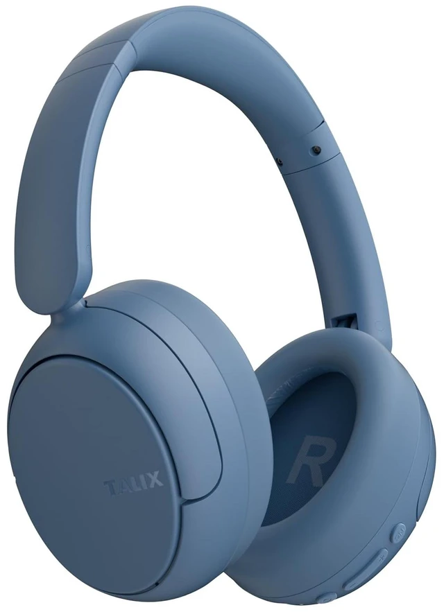 Alt view image 8 of 14 - H30 Hybrid Active Noise Cancelling Headphones, 110H Playtime Hi-Res Audio Bluetooth 6.0 Wireless Over Ear ANC Headphones for Commute/Travel (Blue)