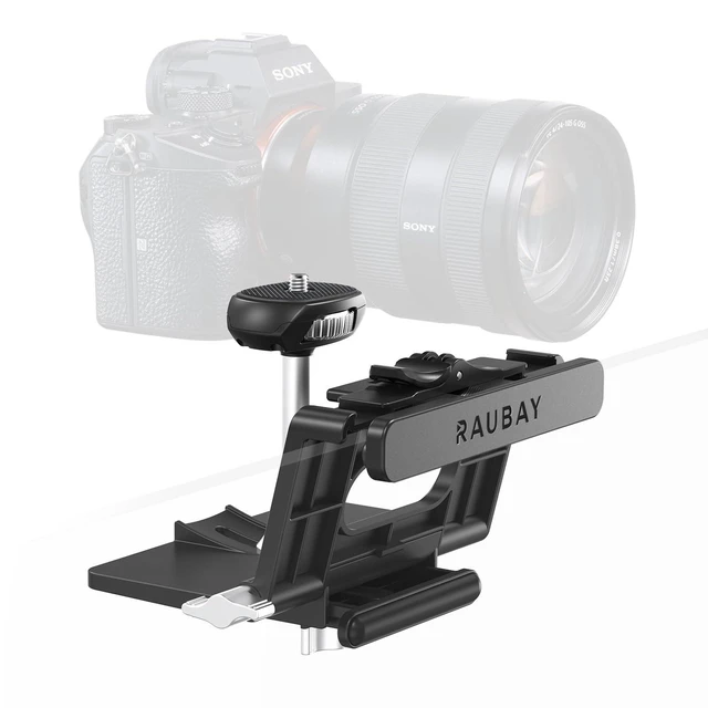 Alt view image 7 of 12 - Upgraded Monitor Camera Mount Stand, Hanging Webcam Clamp with 1/4" Screw, MILC Monitor Top Support for Live Stream, etc. Compatible with Curved Monitors, Maximum Width up to 1.4" CM02