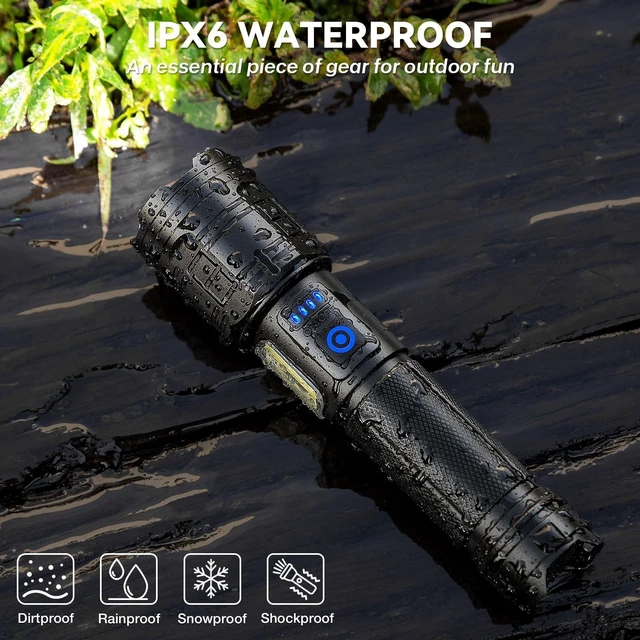 Alt view image 13 of 14 - Flashlight Rechargeable 99,000 High Lumen - 7 Modes LED Flash Light with COB, Powerful Handheld Flashlight for Home, Camping(2 Pack)